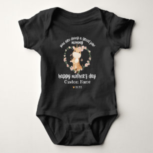 Cute Giraffes Mother's Day Baby Bodysuit with Name