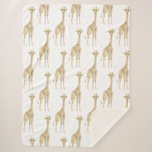 Cute Giraffes Sherpa Blanket