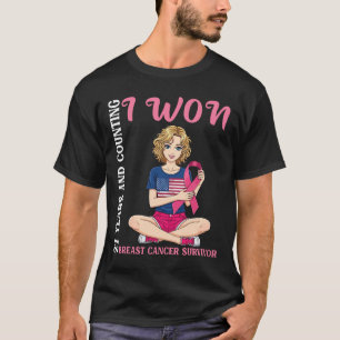 Cute Girl 27 Years And Counting I Won Breast Cance T-Shirt