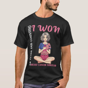 Cute Girl 38 Years And Counting I Won Breast Cance T-Shirt