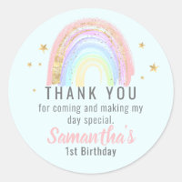 Cute Girl Abstract Rainbow Birthday Thank You