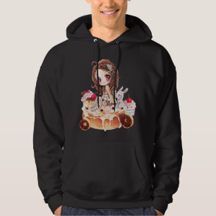 Cute girl and kawaii cakes hoodie