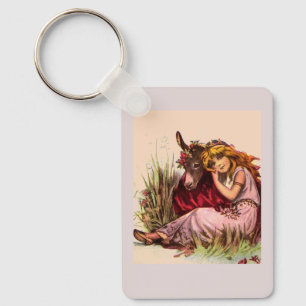Cute Girl And Pony  Key Ring