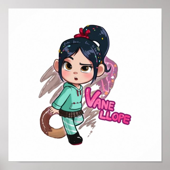 Cute girl animated characters cartoon  poster (Front)