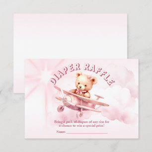 Cute Girl Baby Bear Pilot Pink Aeroplane Beautiful Enclosure Card
