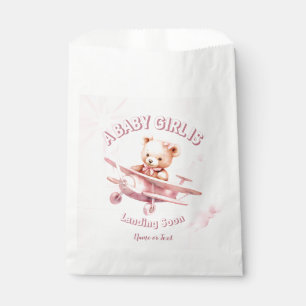 Cute Girl Baby Bear Pilot Pink Aeroplane Beautiful Favour Bag