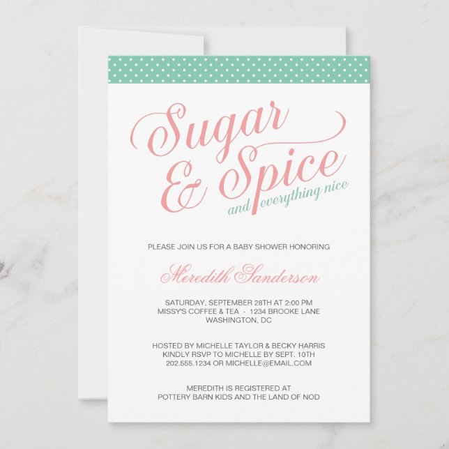 Cute Girl Baby Shower Invitation (Front)