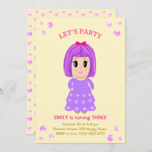 Cute Girl Birthday Invitation
