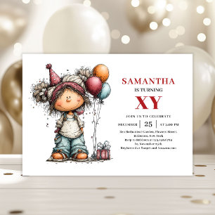 Cute Girl Birthday Invitation Aesthetic Party Idea