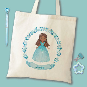 Cute Girl Blue Princess Tote Bag