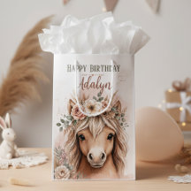 Cute Girl Boho Horse Birthday