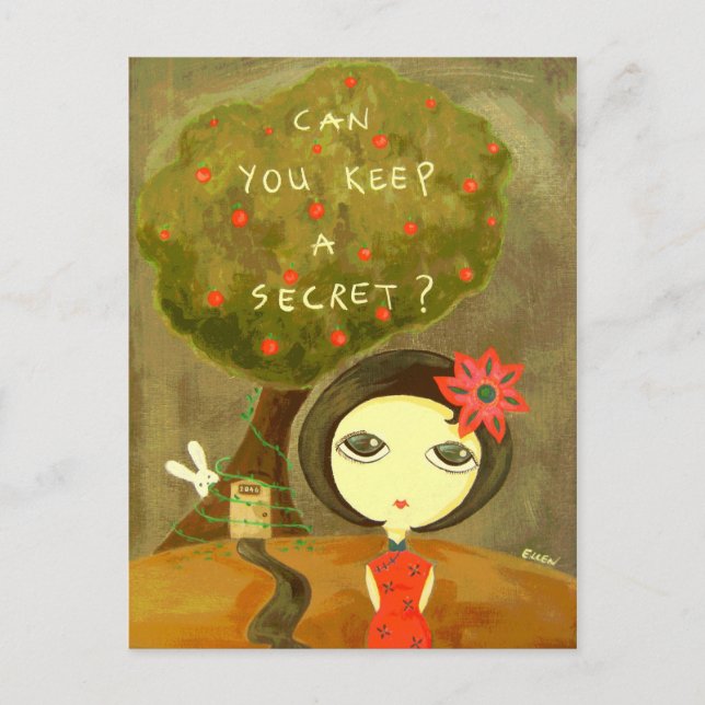 Cute Girl - Can You Keep A Secret? Postcard (Front)