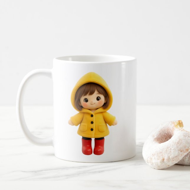 Cute girl cartoon coffee mug (With Donut)