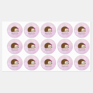 Cute Girl Cartoon Hedgehog with customisable name