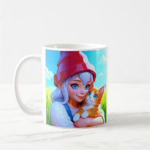 Cute Girl Cat Coffee Mug