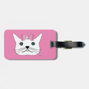 Cute-Girl-Cat-with-Pink-Bow Luggage Tag