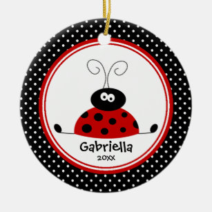 Cute Girl Christmas Ornament Ladybug