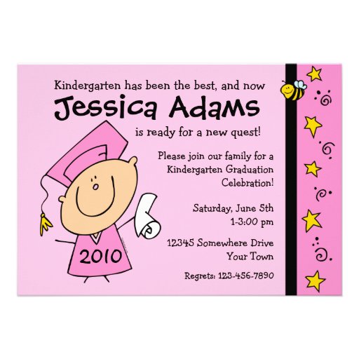 Cute Girl Custom Graduation Invitations | Zazzle