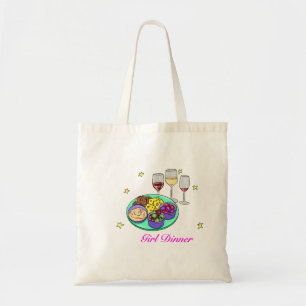 Cute Girl Dinner Tote Bag