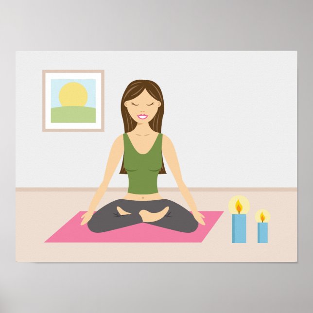 Cute Girl Doing Yoga In A Pretty Room Poster (Front)