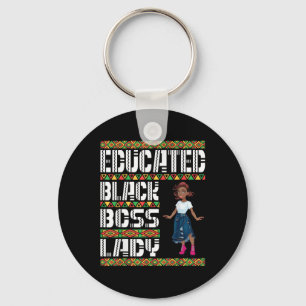 Cute Girl Educated Black Boss Lady American Africa Key Ring