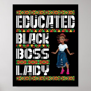Cute Girl Educated Black Boss Lady American Africa Poster