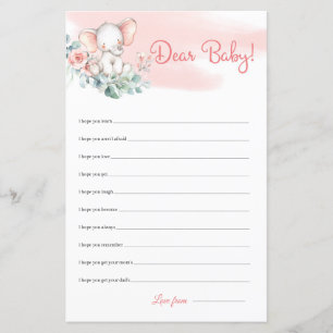 Cute Girl Elephant Eucalyptus Dear Baby Wishes