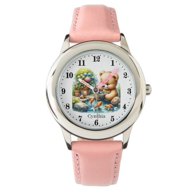 Cute girl fish bear add name watch (Front)