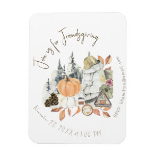 Cute Girl Friendsgiving Thanksgiving Dinner Magnet