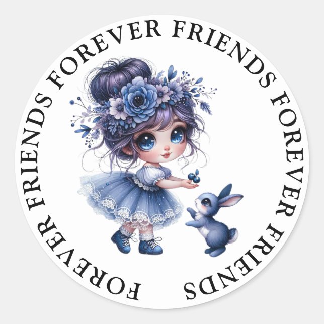 Cute Girl Friendship Stickers (Front)