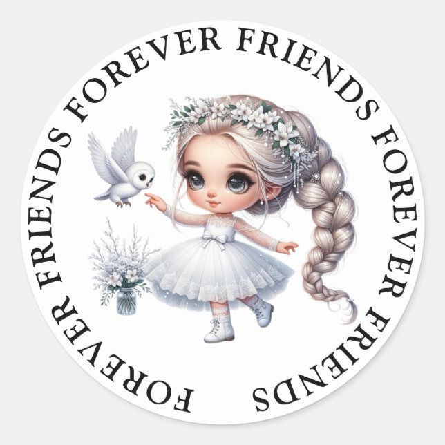 Cute Girl Friendship Stickers (Front)