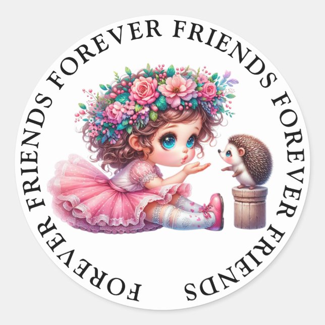 Cute Girl Friendship Stickers (Front)