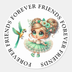 Cute Girl Friendship Stickers
