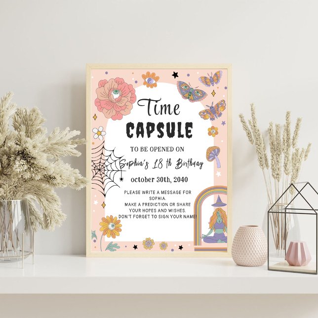 Cute Girl Ghost Birthday Time Capsule Sign (Creator Uploaded)