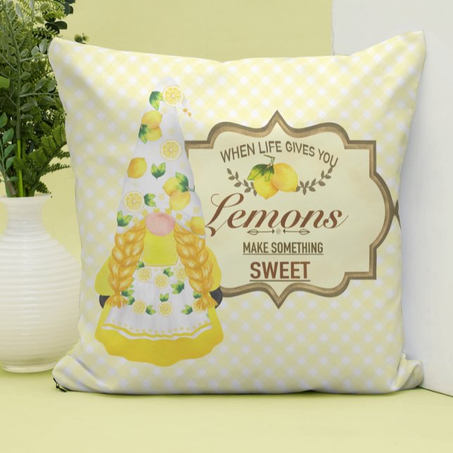 Cute Girl Gnome and Lemons Cushion (Creator Uploaded)