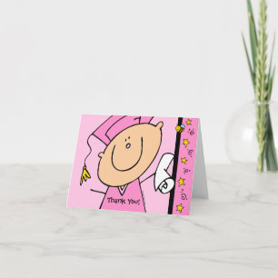 Cute Girl Grad Custom Thank You Card