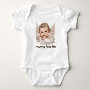 Cute girl Heaven sent add text Baby Bodysuit