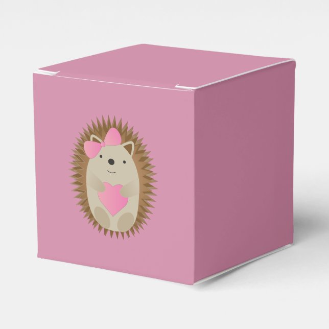 Cute Girl Hedgehog Favour Box (Front Side)