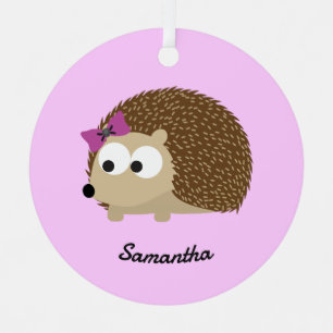 Cute Girl Hedgehog Metal Tree Decoration