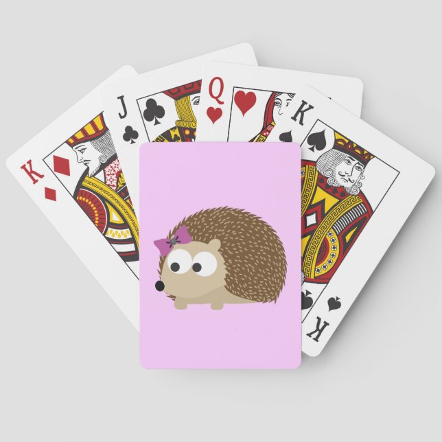 Cute Girl Hedgehog Playing Cards (Back)
