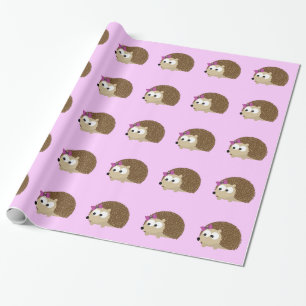 cute Girl hedgehog Wrapping Paper