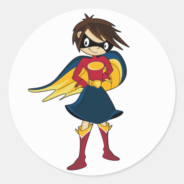 Cute Girl Hero Sticker (Front)