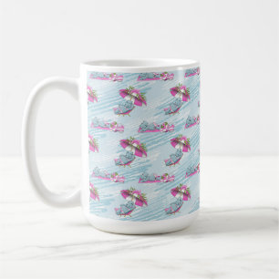 CUTE GIRL HIPPO IN A BIKINI ON THE BEACH COFFEE MUG