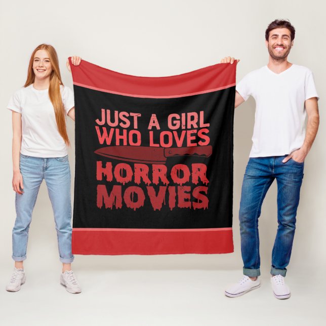 Cute girl horror movies word art  fleece blanket (In Situ)