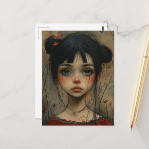 Cute Girl in Autumn Postcard
