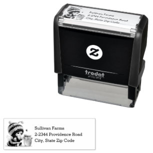 Cute Girl in Bee Costume with Honey Address Self-inking Stamp