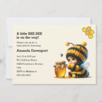 Cute Girl in Bee Costume with Honey Baby Shower