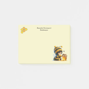 Cute Girl in Bee Costume with Honey Post-it Notes