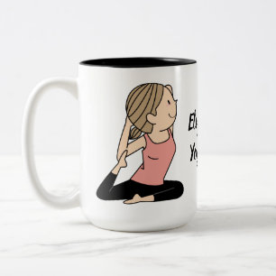 Cute Girl In Pink Yoga Class Personalised Two-Tone Coffee Mug