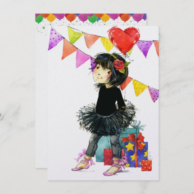 Cute Girl Invitations (Front/Back)